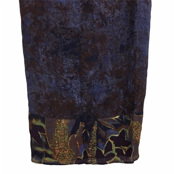 VINTAGE Skirt Dorothy Schoelen Platinum Maxi Midi Wrap Retro Tropical Size 10 - Picture 7 of 13